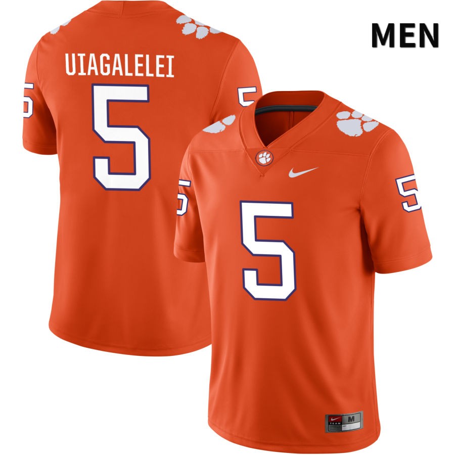 Men's Clemson Tigers DJ Uiagalelei #5 College Orange NIL 2022 NCAA Authentic Jersey High Quality XYE54N1H